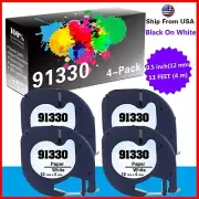4-Pack letratag refills 91330 10697 Label Tape for Dymo LT-110T 100H 100T QX50