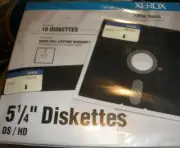 NEW Xerox 5 1/4" Diskettes DS/HD 10 Diskettes Double Sided