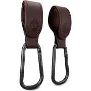 Baby Uma Stroller Hooks for Bags (2 Pack) - Leather-Style Stroller Clips and Hoo