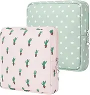 [Desing Wish] 2 Pack Sanitary Napkin Storage Bag, Menstrual Pad Tampon Zipper Bags Portable Small Items Storage Pouch Feminine Menstruation First Period Bag for Teen Girls Women Ladies (Cactus Dots)