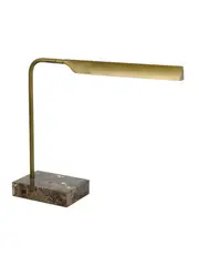 Coates LED Table Lamp in Antique Brass with Brown Marble Base