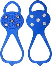 [Dusehu] Shoe Spikes | Boot Spikes for Snow and Ice with 5 Tooth - Anti Slip Snow Grips, Ice Fishing Cleats, Non Slip Rubber Gripper Over Shoes &
