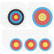 50Pcs Archery Target Paper 16"(40mm)/8"(20cm) Standard 3 Spot Multicolor