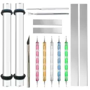 14 Polymer Clay Tools Acrylic Roller Clay Rolling Pin with Thickness Rings Ti