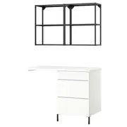 ENHET storage combination, anthracite/white, 121.5x63.5x222 cm