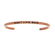 Intuitions Stainless Steel DON’T LOOK BACK Diamond Accent Cuff Bangle Bracelet, 7"