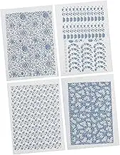 Stunning Blue White Pottery Decals 4 Sheets of Decorative Transfer Paper