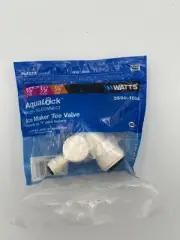 Watts PEX, CPVC or Copper Pipe Ice Maker Valve, 1/2 x 1/2 x 1/4-In. -3550-1004