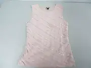 ANN TAYLOR Petite Mesh/sequin Sleeveless Knit Tank Peach Top SP NWT $78