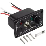 12V DC On-Off-On Bilge Pump Switch Panel Rocker Toggle Switch Pane With Fuse 5A