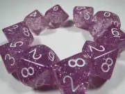 NEW RPG Dice Set of 10D10 - Glitter Violet