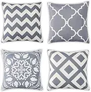 Polyester Outdoor Cushion, Waterproof Cushion Cover, Garden Cushion Cover, Weatherproof, Sofa, Chair, Garden Lounge Cushion Trim - 18 x 18 Inches - Grey