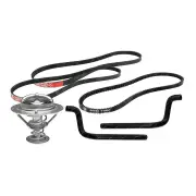 Gates Thermostat + Heater Hose + Drive Belt for Mitsubishi Pajero NL 3.5L 99-00