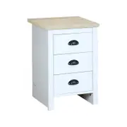 Ari Modern Bedside Nightstand Table Drawers- Oak & White
