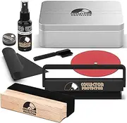 Collector Protector Vinyl Record Cleaning Kit - Record Cleaner includes Soft Velvet & Carbon Fiber Brushes, LP Cleaner Solution, Turntable Stylus Gel, Microfiber Cloth, Label Protector & Storage Case