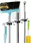3 Racks and 4 Hooks Broom and Mop Holder Wall Mounted Garage Organizer Storage