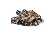 AUSTRALIAN SHEPHERD UGG Women Slingback Leopard Print Fluffy Slides Pamela Leopard