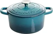 [CROCK-POT] Artisan Round Enameled Cast Iron Dutch Oven, 3-Quart, Gradient Teal