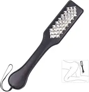 Adult Sex Toy Rivet Leather Hand Paddle Spanking Paddle (Sliver)