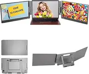 Portable Monitor for Laptop, 14 Inch FHD 1080P IPS 360 Degree Rotatable Laptop Screen Extender with Stand, Type C Dual Triple Monitor Screen Extender, Silver Gray (AU Plug)