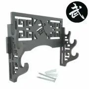 Wall Mount Samurai Sword Holder Stand Katana Tanto Hollowing Rack 武 Black 3 Tier