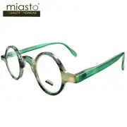 MIASTO SMALL MINI ROUND READING GLASSES PREMIUM SPRING HINGE+1.75 (GREEN) TAIWAN