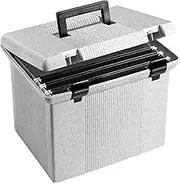 Oxford Portfile Large Portable File Box, Granite, 11" H x 14" W x 11-1/8" D (41747)