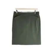 Theory Mango Chateau Wool Blend New Army Color Pencil Skirt Size 8