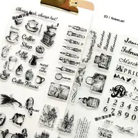在飛比找蝦皮購物優惠-復古圖標印章 透明硅膠印章 DIY相冊卡片手帳裝飾 透明印章