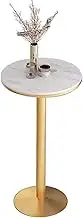 Tall Bistro Pub Table, Round Bar Table Counter Height Coffee Table, Metal Cocktail Table End Table Negotiation Side Table for Home Office Dining Room and Kitchen(Height 75cm/2.5ft)