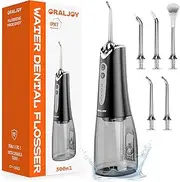 Water Dental Flosser Pick for Teeth, 300ML Portable Oral Irrigator, Rechargeable Travel Irrigation Cleaner Professional Electric Flossing Machine Power Flossers & Irrigator Accessories IPX7 Waterproof