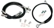 Streamline Steel Braided Brake Lines Black +1" Front +8" Rear Yamaha Banshee 350
