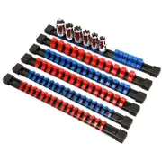 6Pc Socket Holder Sockets Storage Rail Rack Organizer Mountable Sliding