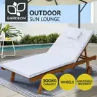 Gardeon Sun Lounge Wooden Lounger Day Bed Wheel Patio Outdoor Setting Furniture