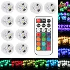 10PCS Submersible LED Lights Mini Waterproof Tea Light Multicolor Fish Tank Lamp