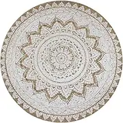 Area Rug, Soft Floor Rug Floor Mat Fluffy Carpet Rug Area Rug Braided Jute Printed 90 cm Round