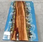 72" x 36" Epoxy River Table Top Nature-Inspired Resin Design