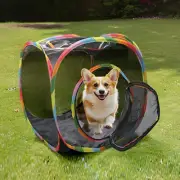 Cat Cube Tent, Foldable Breathable & Comfortable Ventilated Pet Mesh Enclosure