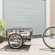 Steel Black Bike Trailer 130x73x48.5 cm, Heavy-Duty Bicycle Cargo Wagon for Luggage and Tool Hauling, Foldable Design, Max Load 50 kg