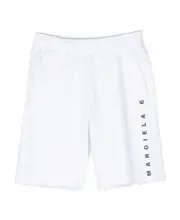MM6 Maison Margiela Kids Logo Printed Track Shorts 8Y,12,16Y,14Y,10Y White
