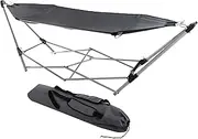Lavish Home 80-OUTHAM-Gry Portable Hammock with Stand, Gray