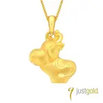 【JUST GOLD 鎮金店】十二生肖淘喜系列黃金吊墜 - 牛