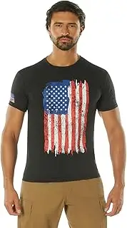 [ROTHCO] Distressed US Flag Athletic Fit T-Shirt American Flag Patriotic T-Shirt