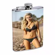 French Women D2 Flask 8oz Stainless Steel Hip Drinking Whiskey