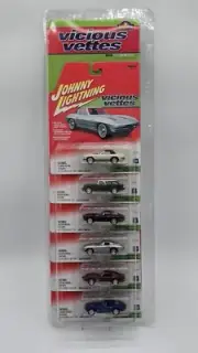 New In Special Case - Johnny Lightning - Vicious Vettes - 6 Car Set - Unopened!