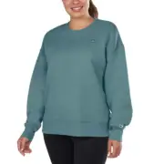 Champion Ladies' Sueded Crewneck Pullover, Blue Small