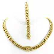 10mm Miami Cuban Link Bracelet 8'' & Chain 18'' 18k Gold Plated Stainless Steel