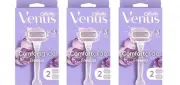 BL Gillette Venus Razor Comfort Glide Freesia + 2 Refills -- *THREE PACK*