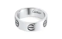 在飛比找Yahoo奇摩拍賣-7-11運費0元優惠優惠-Cartier 卡地亞 LOVE戒指 18K白金 素環戒指
