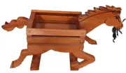Hand made wooden horse flower pot paper washcloth holder